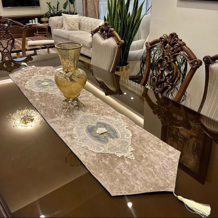 ست رانر دانتل با مخمل ابروبادی