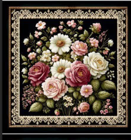 طرح گل زمینه مشکی